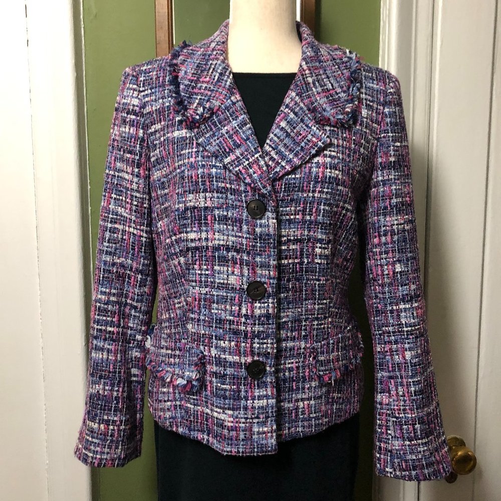 multicolor tweed blazer size 12 LAFAYETTE 148 NEW YORK